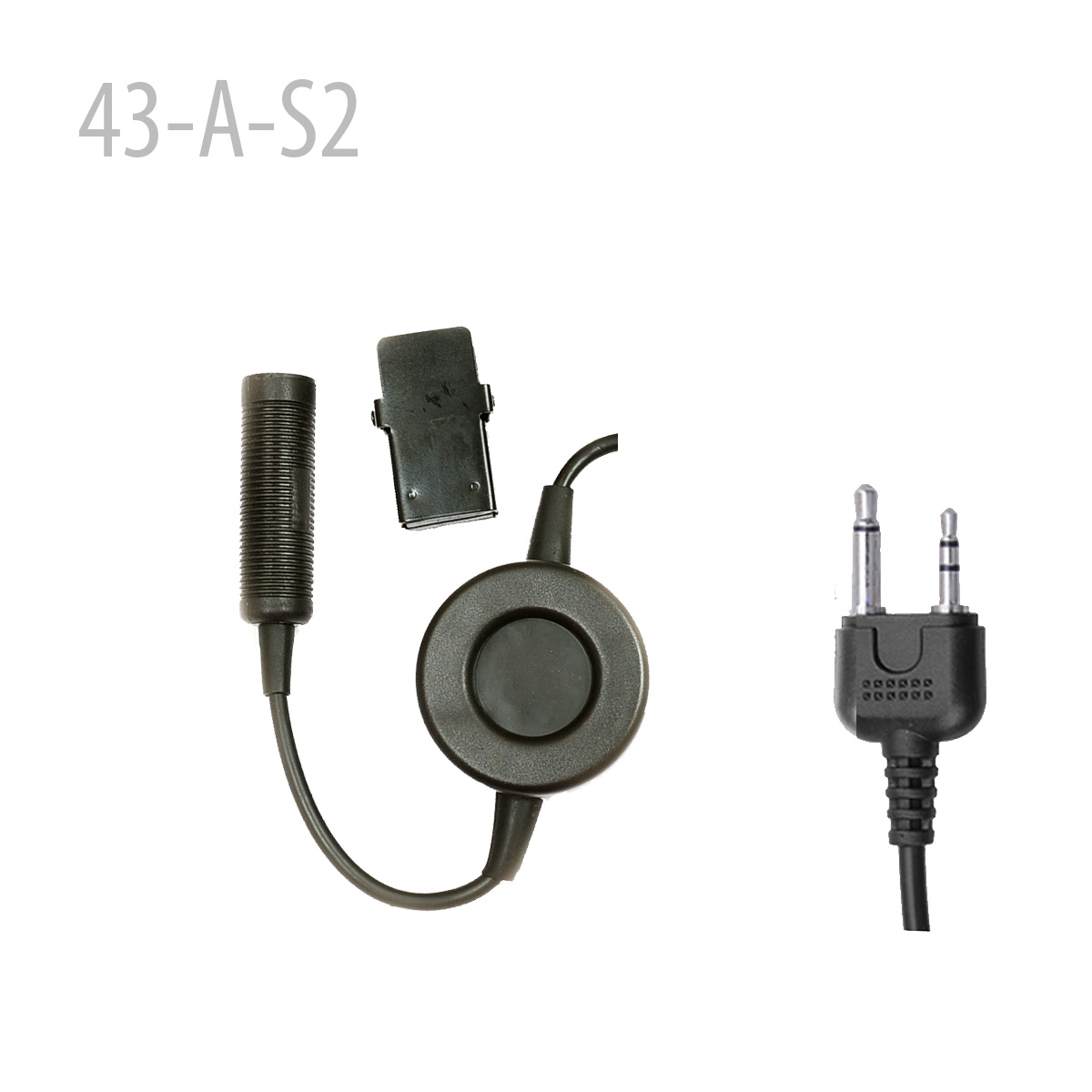 Big PTT Switch Plug Midland (2 pin) for 4-188 Headset